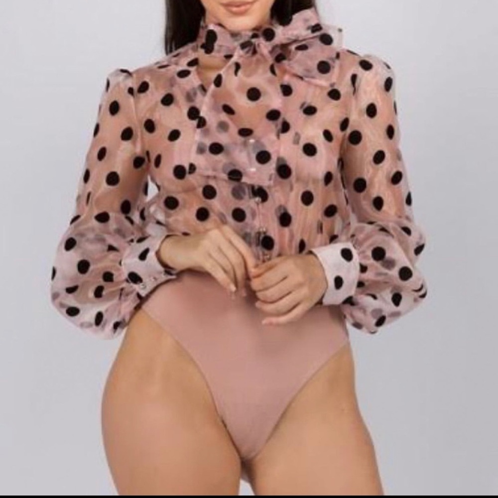 Sheer Tie Front Bodysuit